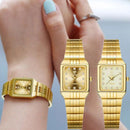 Relógio De Pulso Feminino Aço Inoxidável Dourado